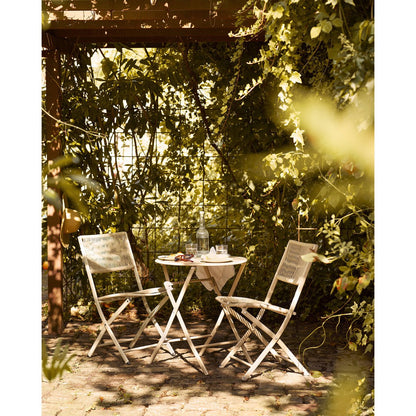 Arcas Bistroset, 2 stoelen en 1 tafel, polyester/staal, taupe