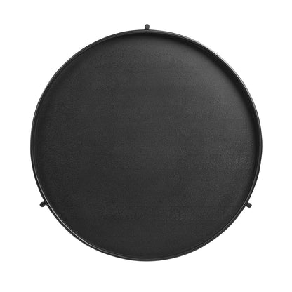 Salontafel rond Ø 69 cm zwart MDF essenhoutfineer