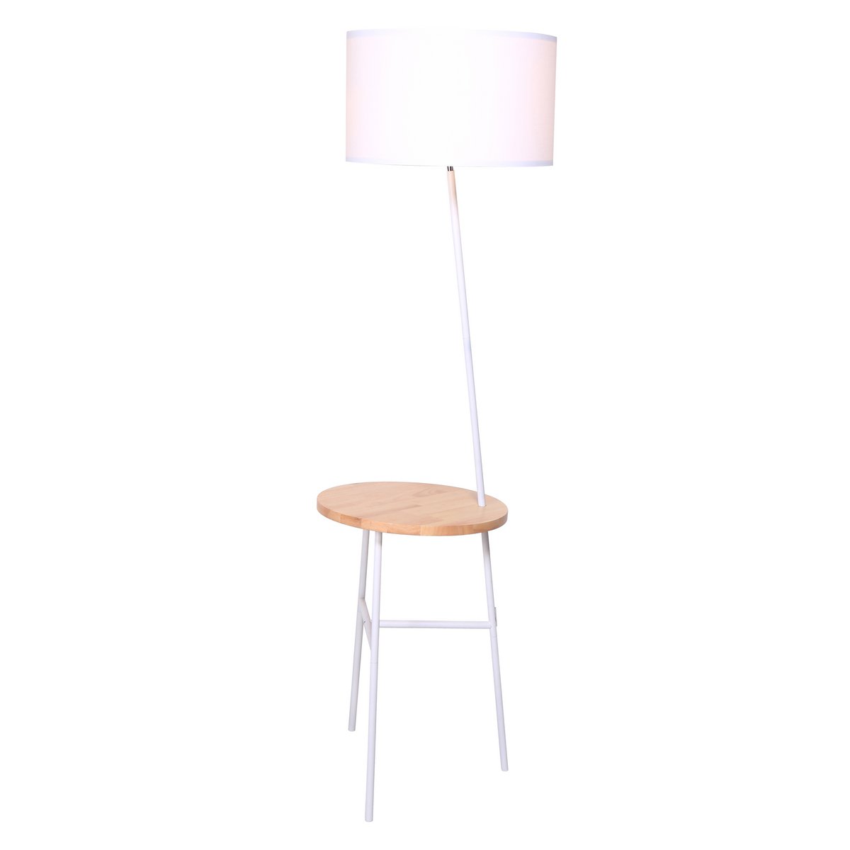 Vloerlamp met houten dienblad en E27 fitting