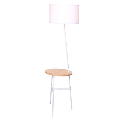 Vloerlamp met houten dienblad en E27 fitting