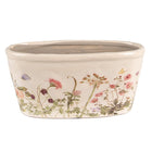 Bloempot 23x10x11 cm roze beige keramiek