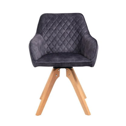 Fauteuil draaibaar fluweel zwart