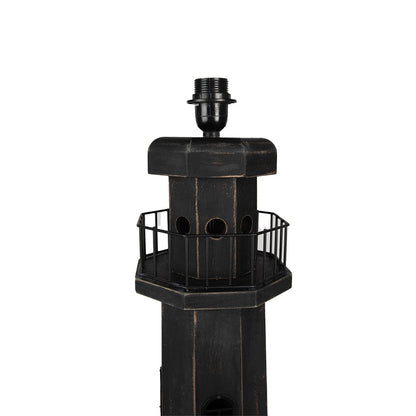 Vloerlamp hout zwart 23x23x140 cm