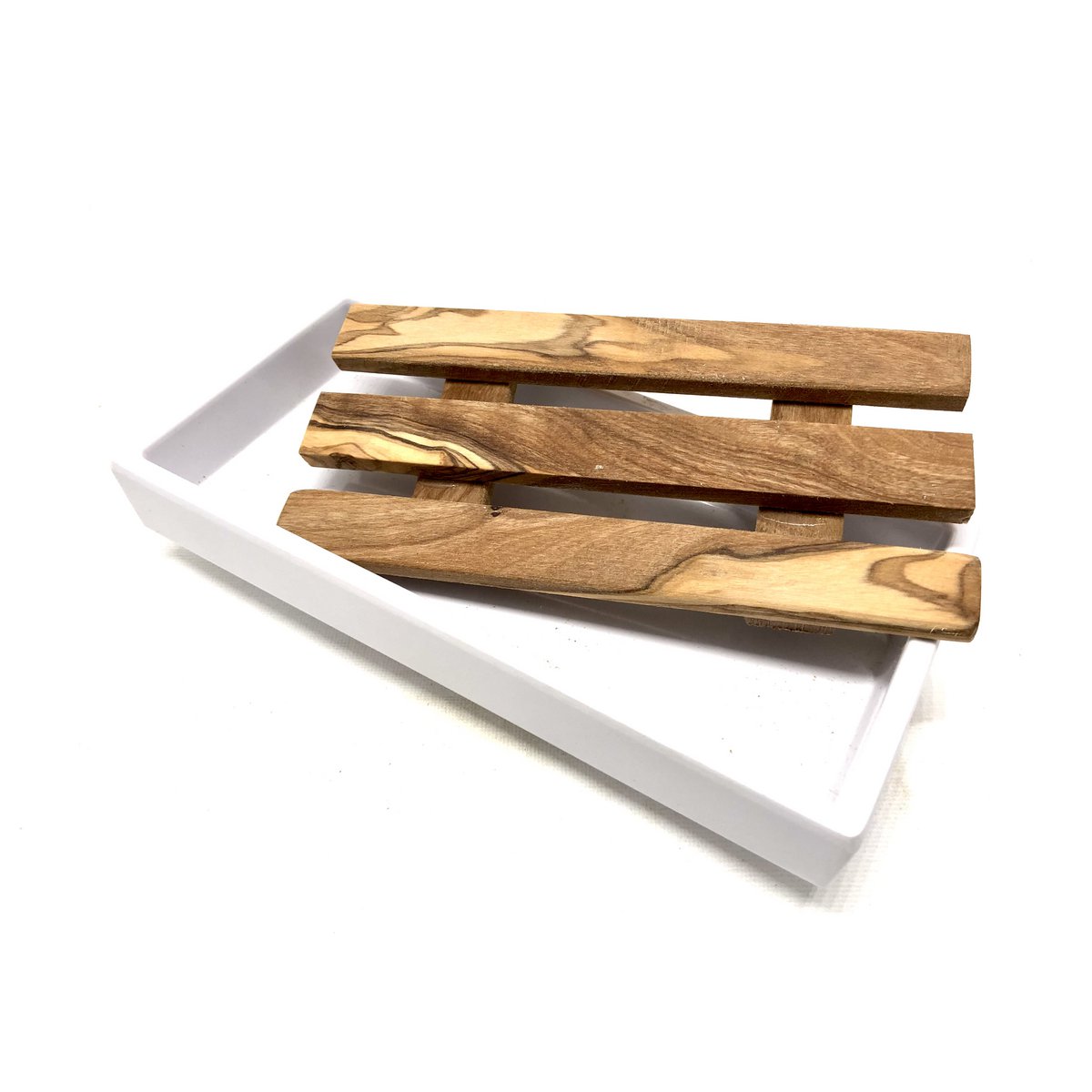 Zeepbakje 15,5x7,5x3 cm melamine olijfhout