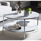Coffee table with 2 shelves Ø 80 cm