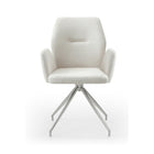 Armchair with 180° swivel function cream, seat with pocket spring core