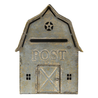 Letterbox 26x11x35 cm Grey Metal Wall Mounted Mailbox