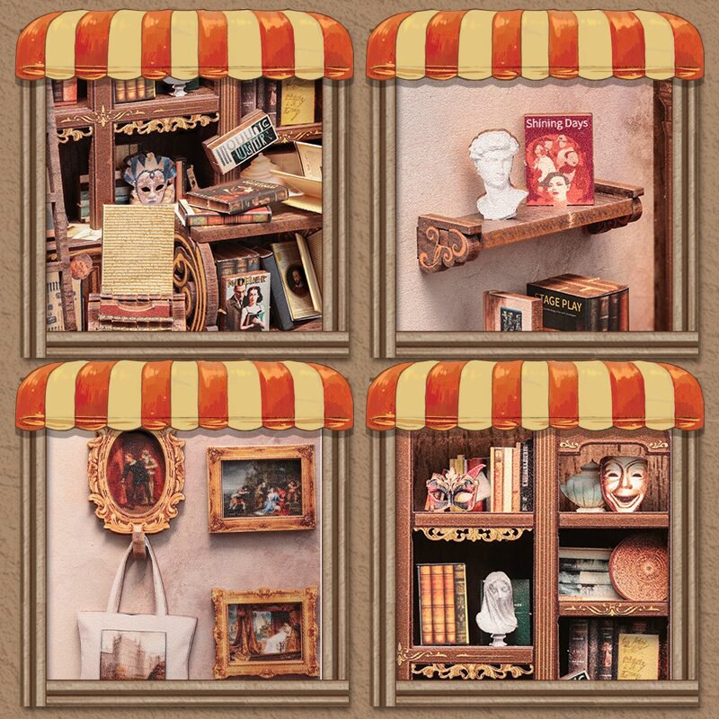 Cutebee, 3D DIY huisje, The Drama Bookshop, CWGC206,15,5x16x18cm