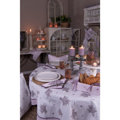 Placemats set van 6 48x33 cm katoen paars lavendel