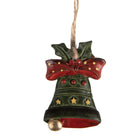 Kersthanger bel 4x1x5 cm groen kunststof