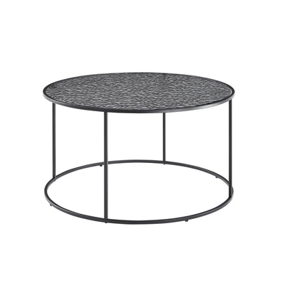 Salontafel 80 cm zwart rookglas