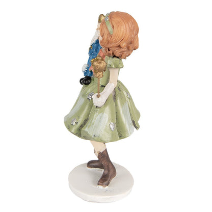 Kerstbeeld kind 12 cm groen polyresin