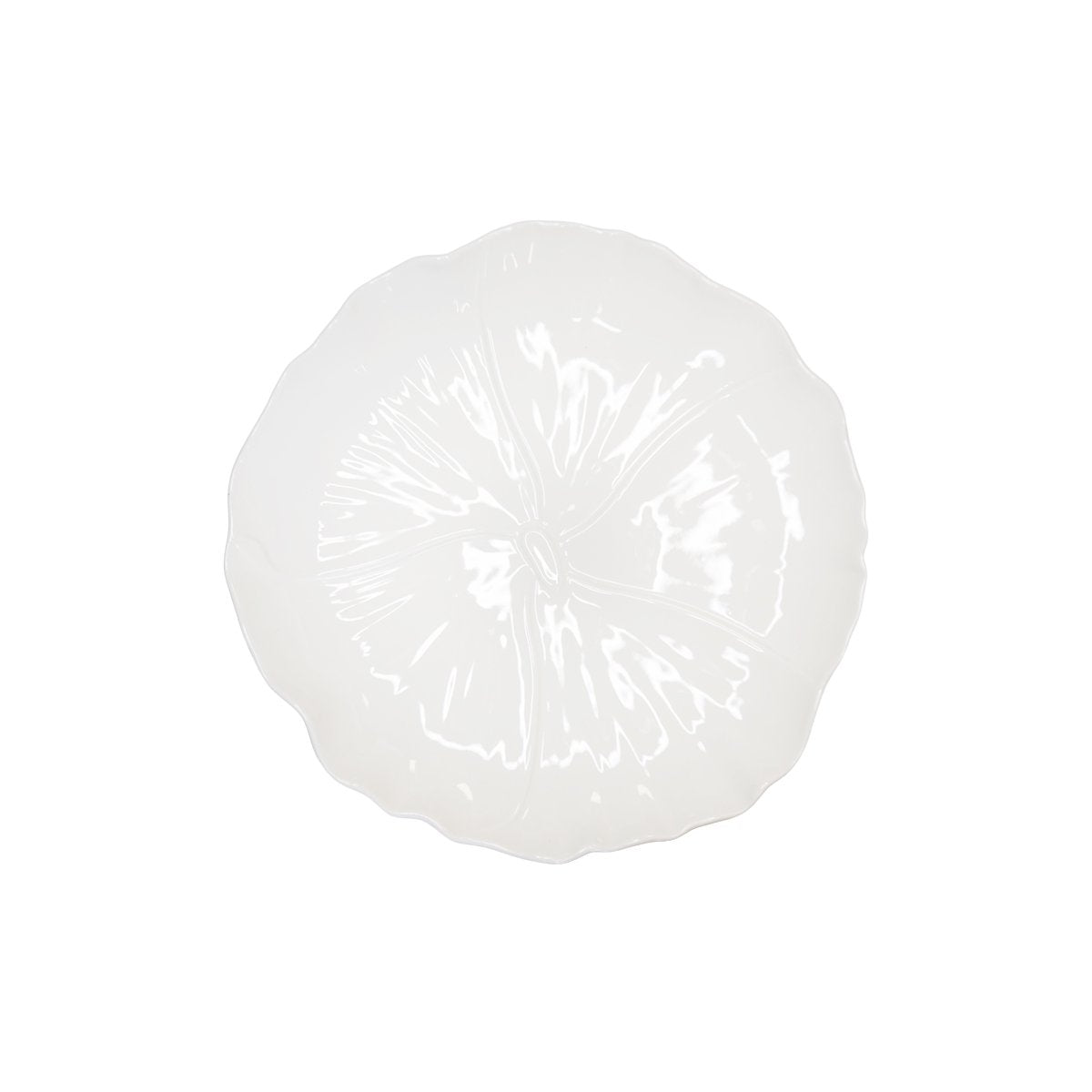 Dessertbord bloem 25 cm wit porselein