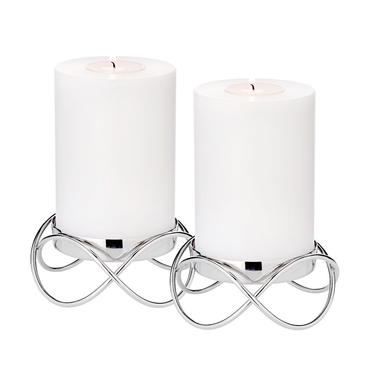 Kandelaars zilver set van 2 H 4,5 cm
