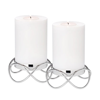 Kandelaars zilver set van 2 H 4,5 cm