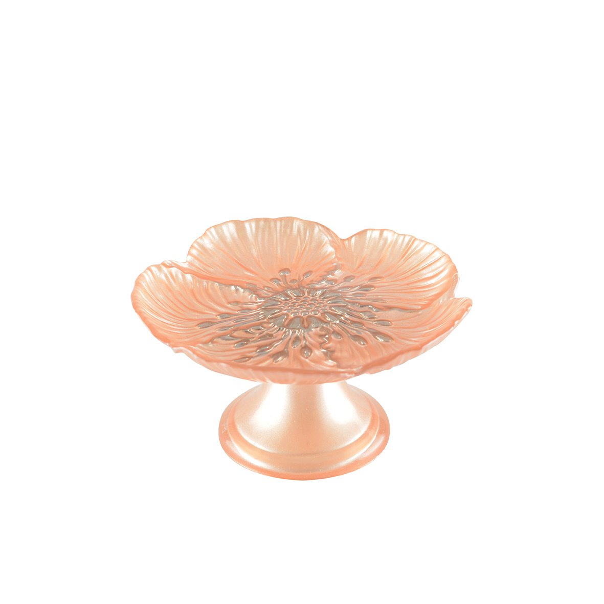 Zalmcake dienblad 16x16x2 cm roze glas