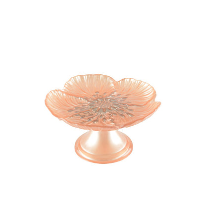 Zalmcake dienblad 16x16x2 cm roze glas