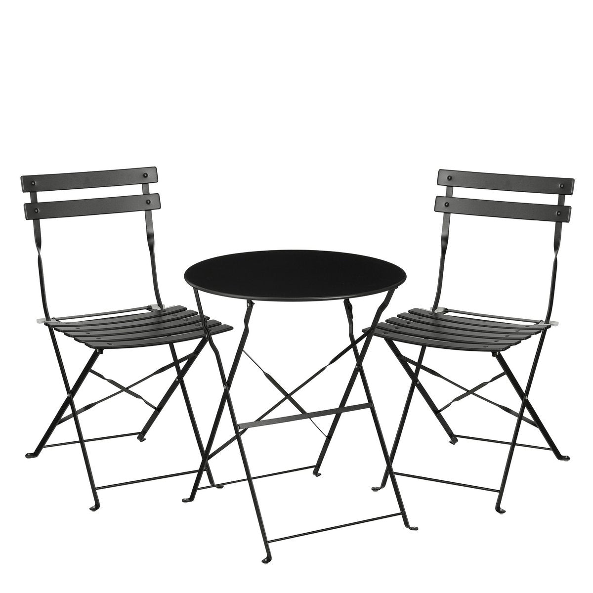 Laurence Bistro Set of 3 Metal Black For Outdoor