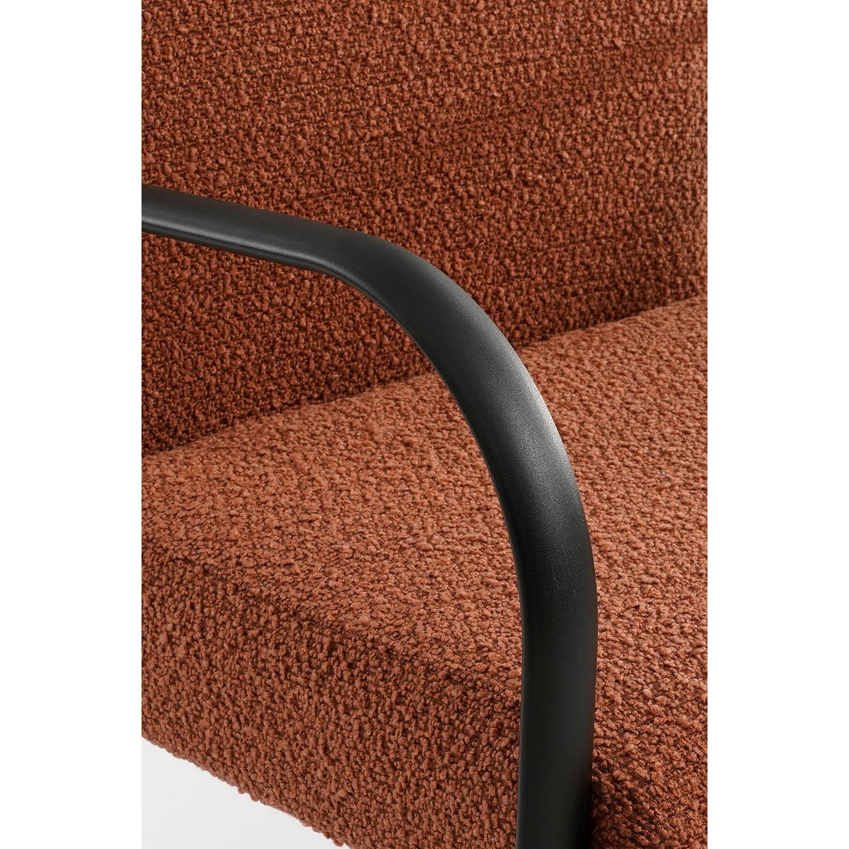 Symon Fauteuil Terra Bouclé Zitting Metalen Frame Comfort
