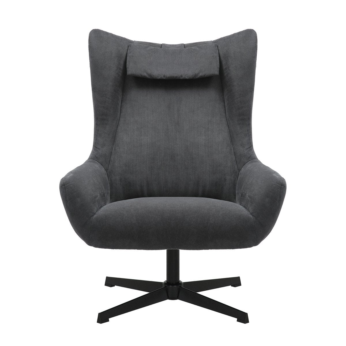 Fauteuil met kruk koordoptiek grijs