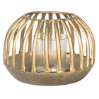 Windlicht Ø 15x10 cm goudkleurig metaal