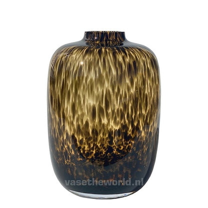 Vaas Artic Cheetah Ø25 x H35 cm bruin zwart glas