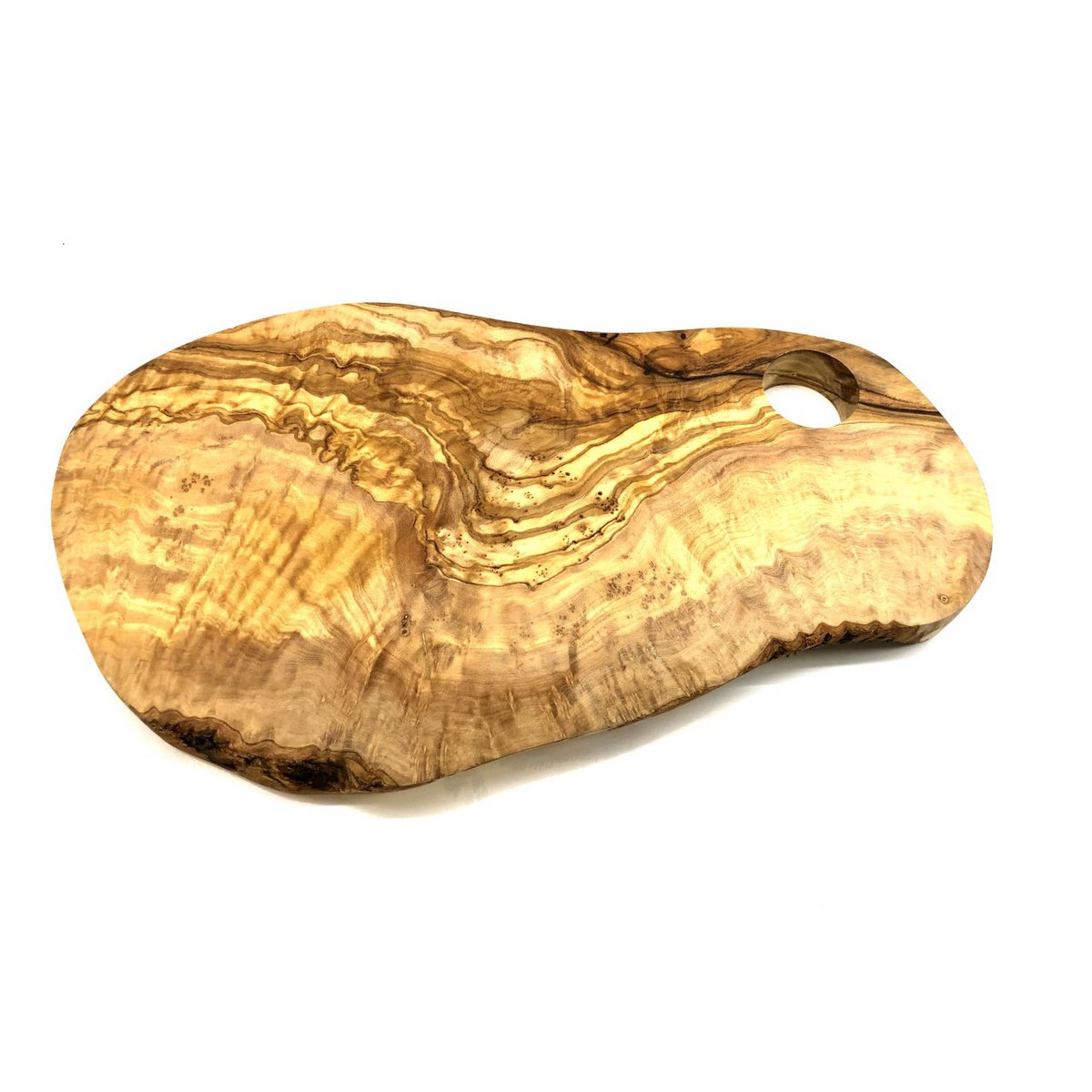 Snackplank olijfhout 30-34 cm met ei-gat