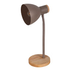 Bureaulamp metaal hout bruin 36,5 cm