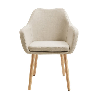 Fauteuil structuurstof beige 62x84x60 cm