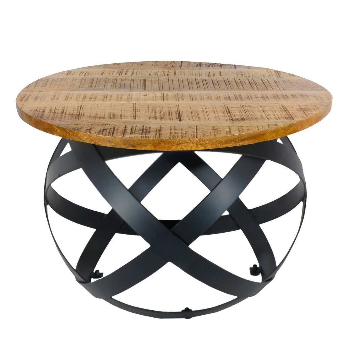 Bijzettafel rond Ø 75 cm tabak metaal