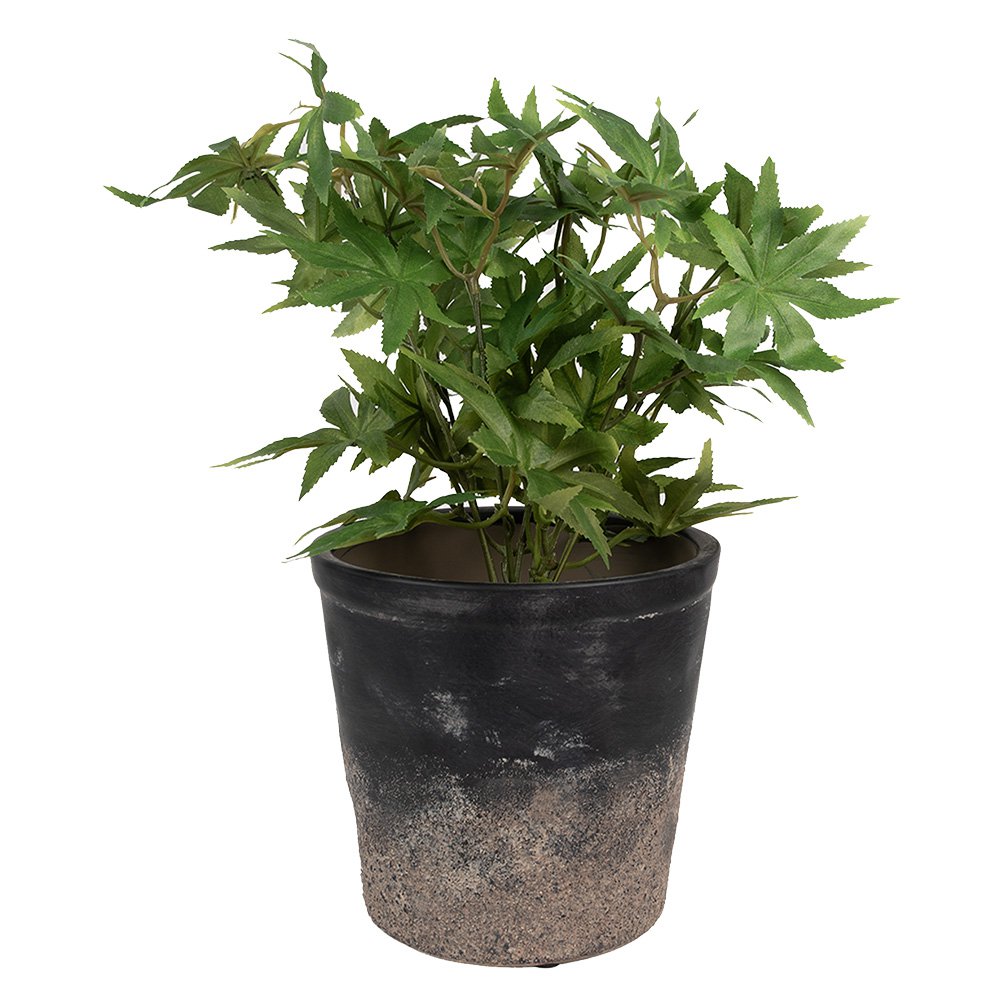 Bloempot Binnen Ø 17x16 cm Zwart Bruin Keramiek Plantenpot