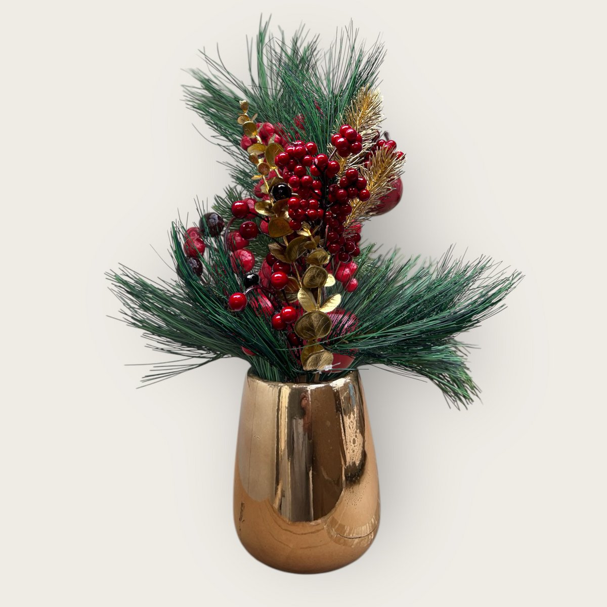 Christmas Flower Combination with Pots Set 02 | Silk Artificial Flower | Length 45CM
