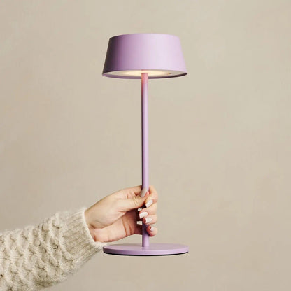 Hugo Violet Lilac Rechargeable Table Lamp - Stylish, dimmable lamp & wireless