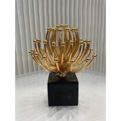 Bloemdecoratie metaal goud zwart 26x23 cm