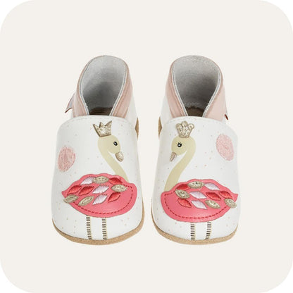 Babyslofjes leer roze flamingo