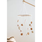 Babymobiel gehaakt bloemen beige babyroze crème 21 cm