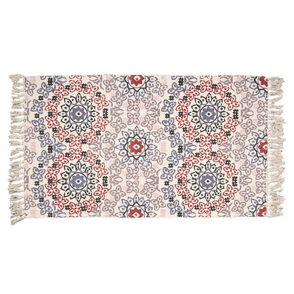 Vloerkleed 140x200 cm katoen rood blauw beige
