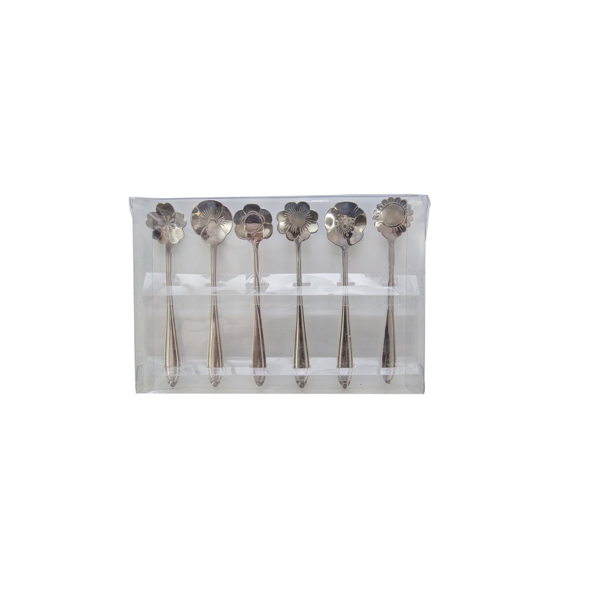 Theelepels 6 stuks zilveren bloemaccessoires