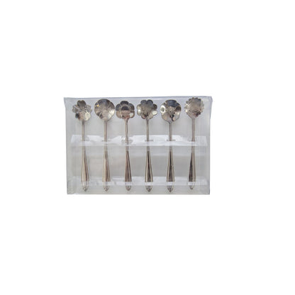 Theelepels 6 stuks zilveren bloemaccessoires