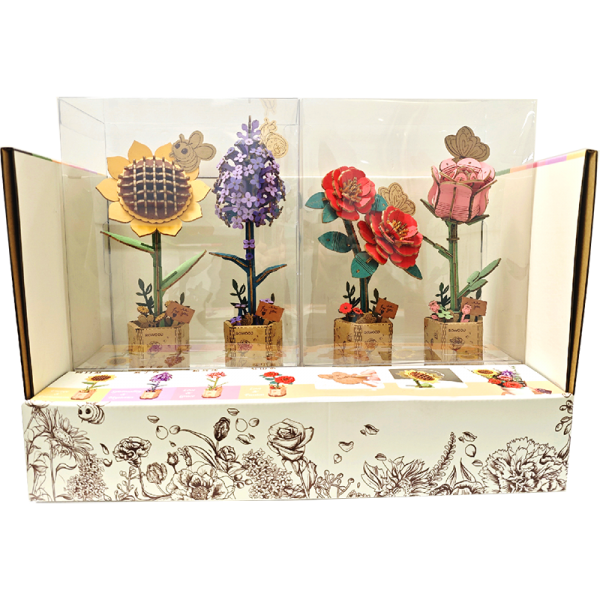 Robotime, DIY Houten Bloem Lilac, Lila Sering, TW021, 7,5x7x22,5cm