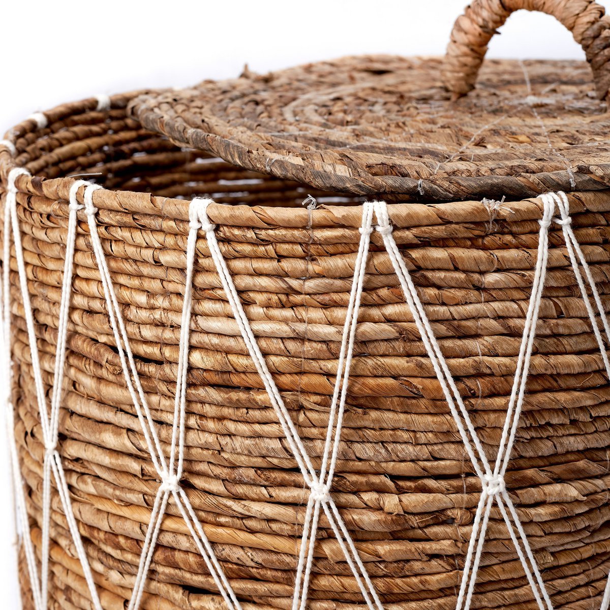 Laundry Basket With Lid KISA Made of Environmentally Friendly Banana Fibre