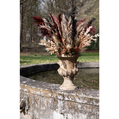 Droogboeket 100 cm rood bamboe gras