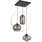 Hanglamp 3-licht smoke glas