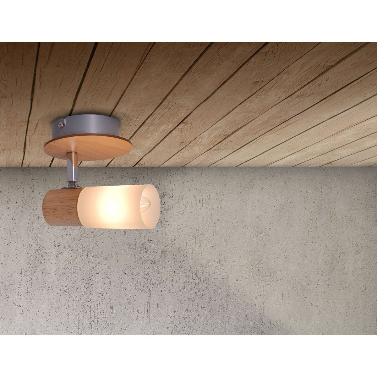 1st Wall-U. Ceiling spotlight "Todtnau", metal, wood and plastic, E14,
