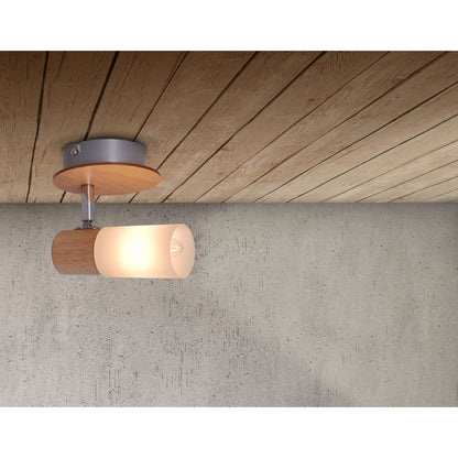 1st Wall-U. Ceiling spotlight "Todtnau", metal, wood and plastic, E14,