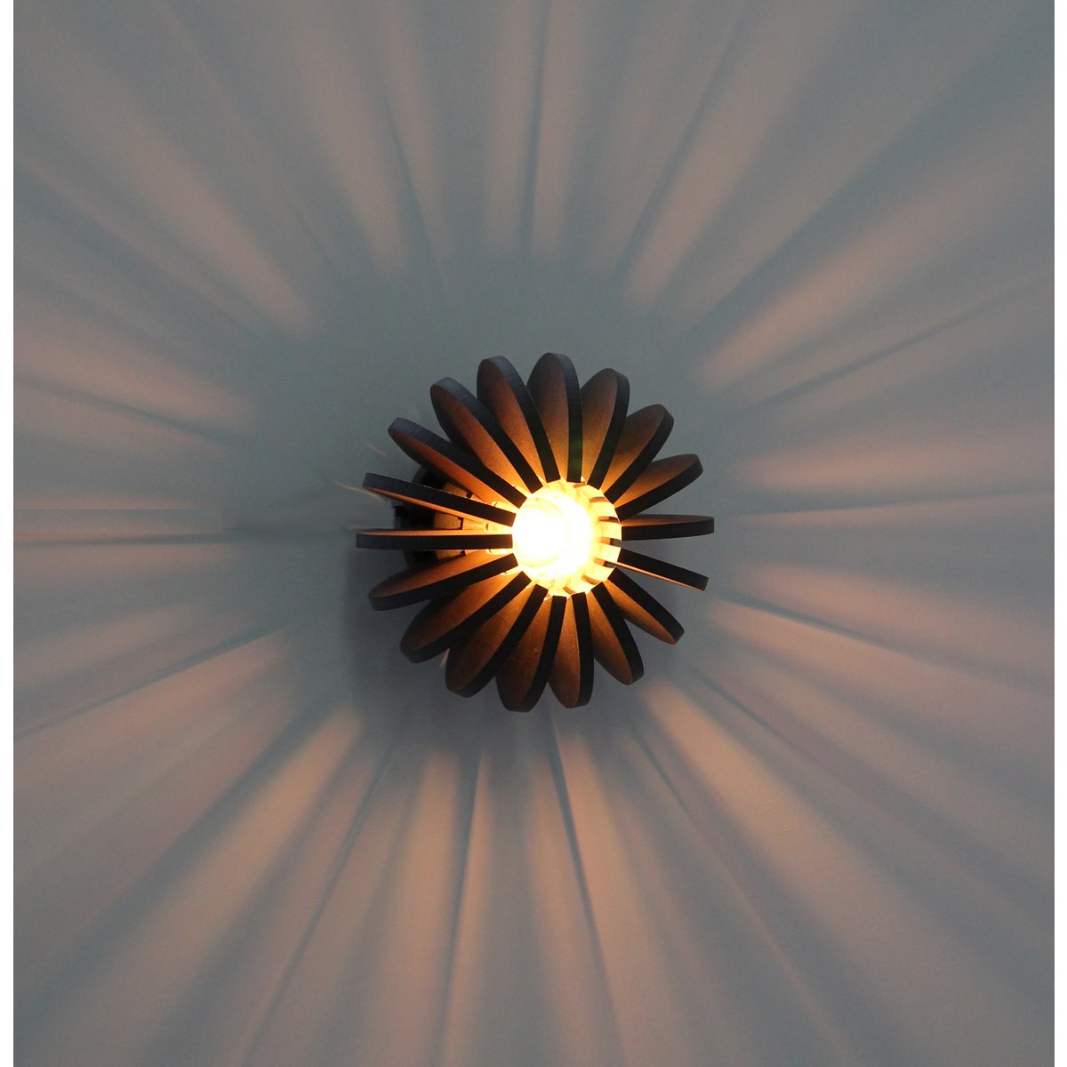 Wandlamp 20 cm MDF zwart