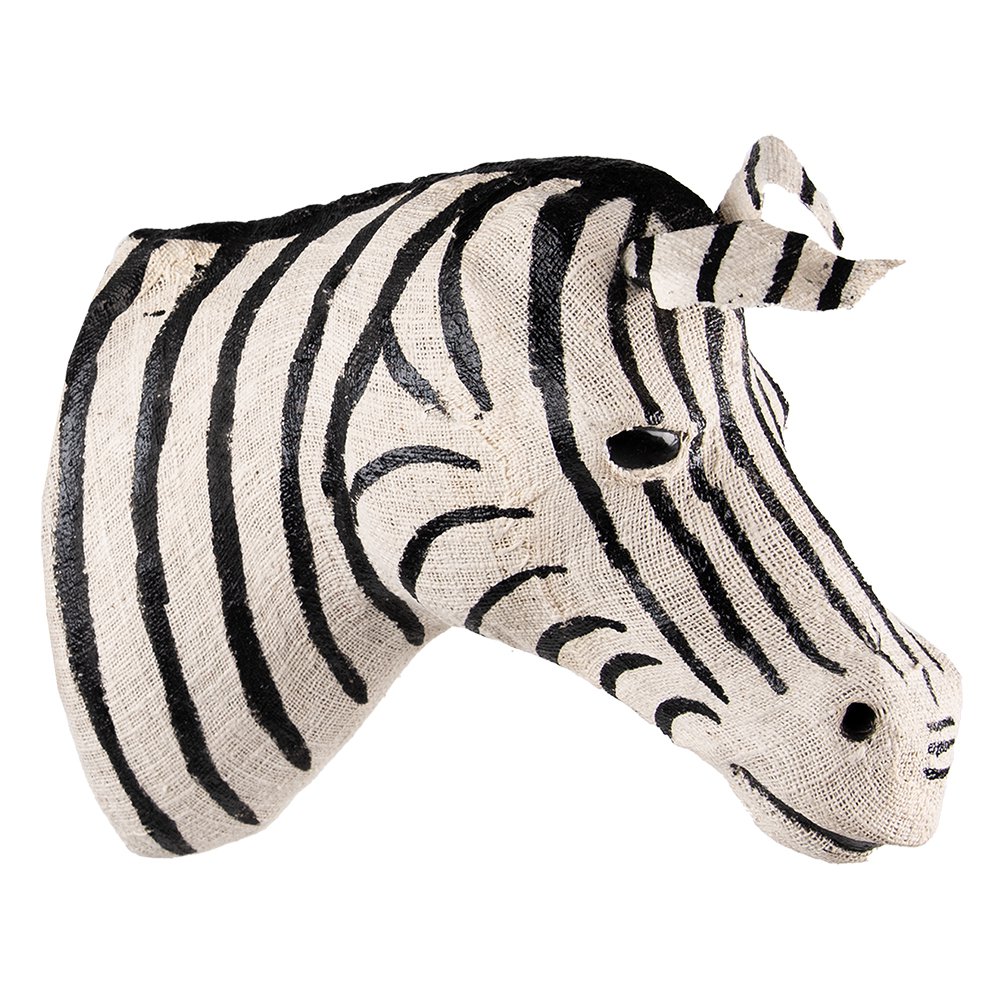 Wanddecoratie zebra 37 cm papier zwart wit