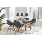 Eettafel 180x90x76 cm met 4 stoelen grijs