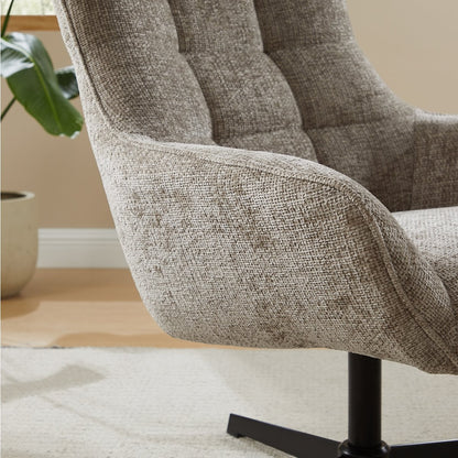 Fauteuil chenille lichtgrijs draaibaar