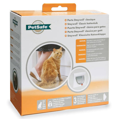Petsafe Handmatig Kattenluik Met 4 Standen En Tunnel Classic 917 Wit 5030 met tunnel